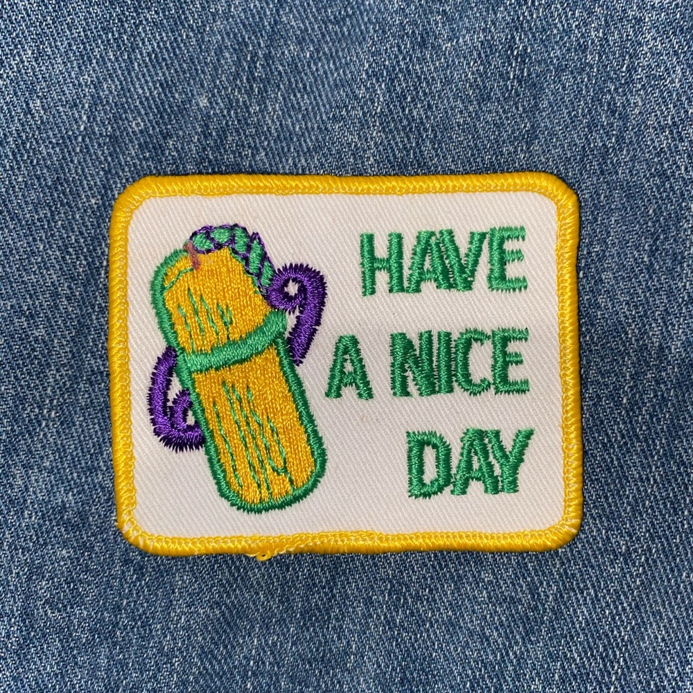 Have a nice day sew on vintage patch